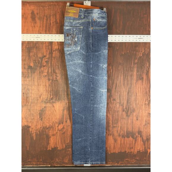 Phat Classics Phat Farm Wide Leg Embroidered Y2K Vintage Denim Jeans Mens 38x34‎ - Picture 1 of 13